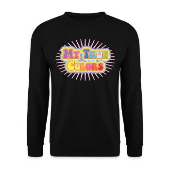 My true colors: rainbow on pink vintage - Unisex Pullover - Schwarz - Vorne - Alina (178cm) & Michal (187cm)