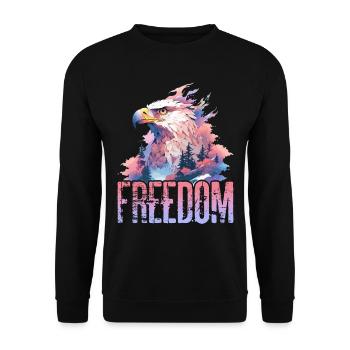 Eagle Freedom Eagle Head Nature Wilderness Trees Montagnes - Sweat-shirt Unisexe - noir - Devant - Alina (178cm) & Michal (187cm)