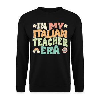 in my italian teacher era - Unisex Sweatshirt - black - Front - Alina (178cm) & Michal (187cm)