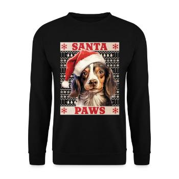 Dog Christmas Santa Paws Merry Dogmas Ugly - Unisex Sweatshirt - black - Front - Alina (178cm) & Michal (187cm)