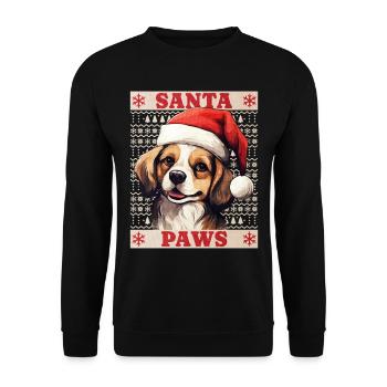 Dog Christmas Santa Paws Merry Dogmas Ugly - Unisex Sweatshirt - black - Front - Alina (178cm) & Michal (187cm)