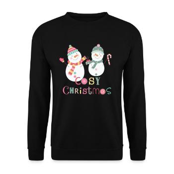 Fun Winter Snowman Colorful Cozy Christmas - Unisex Sweatshirt - black - Front - Alina (178cm) & Michal (187cm)