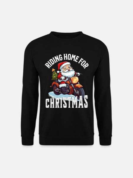 Weihnachtsmann Motorrad Sonnenbrille Weihnachten - Unisex Pullover - Schwarz
