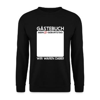 20. Geburtstag Gästebuch 20 Geburtstagsparty - Unisex Pullover - Schwarz - Vorne - Alina (178cm) & Michal (187cm)