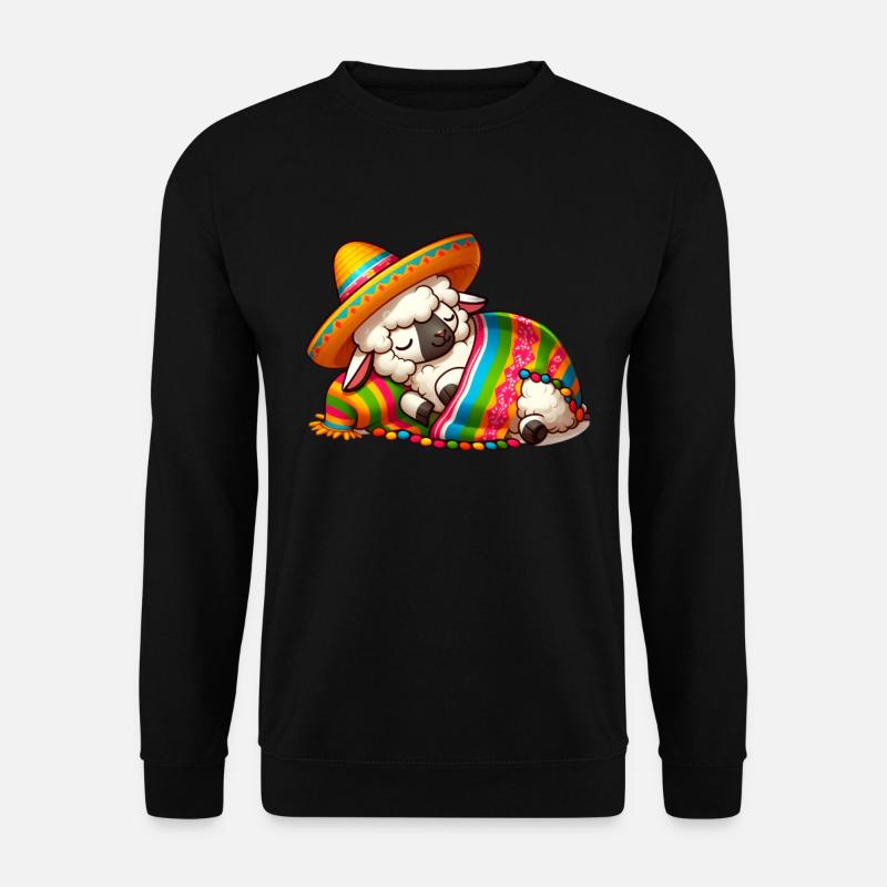 Sleeping Cinco de Mayo Sheep - Unisex Sweatshirt - black