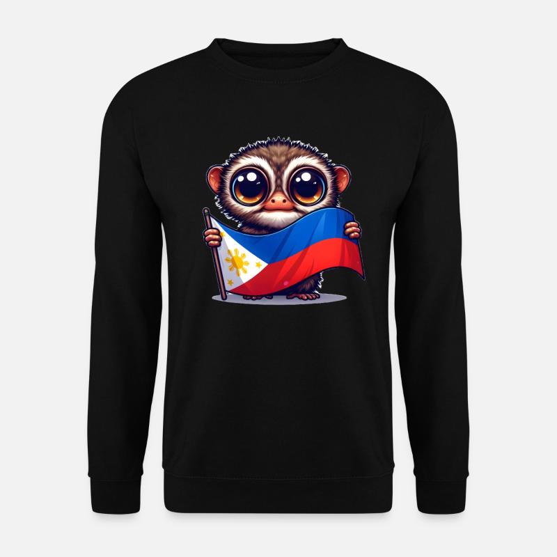 Tarsier mit philippinischer Flagge - Unisex Pullover - Schwarz