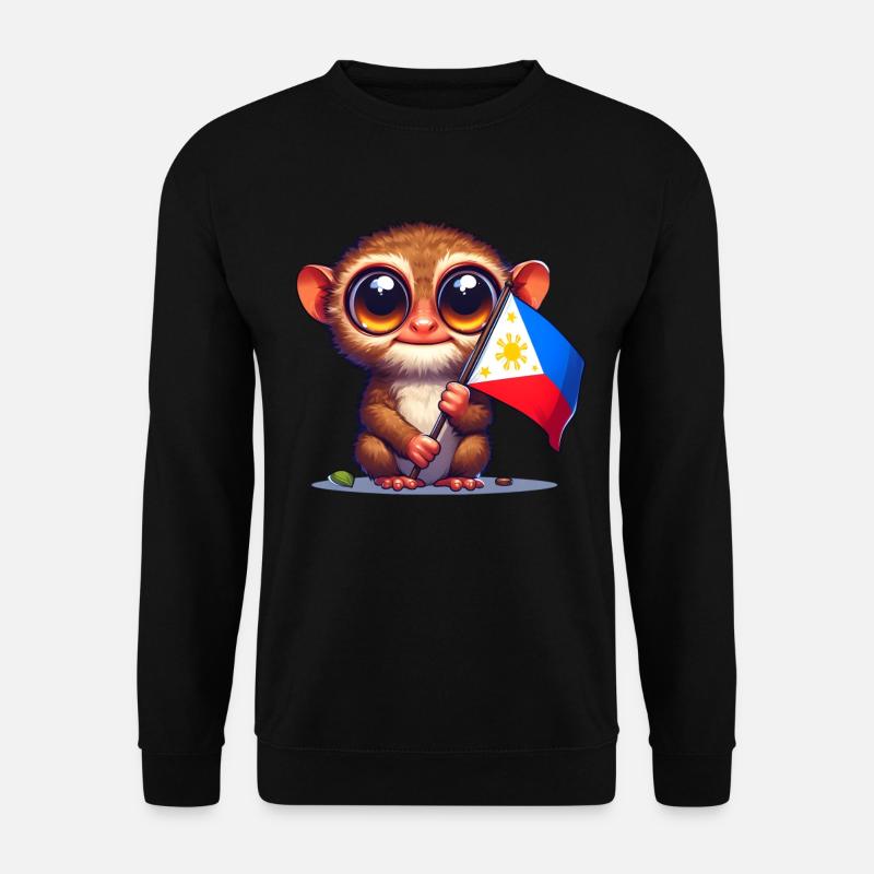 Tarsier with Philippine flag - Unisex Sweatshirt - black