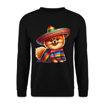 Cinco de Mayo Poméranie - Sweat-shirt Unisexe - noir - Devant - Alina (178cm) & Michal (187cm)