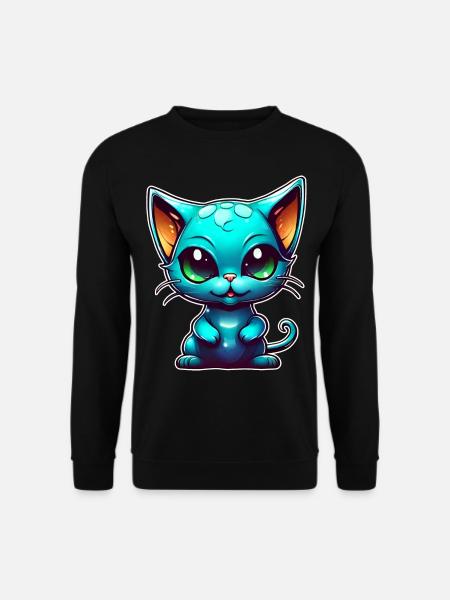 Cute Alien Cat - Unisex Sweatshirt - black