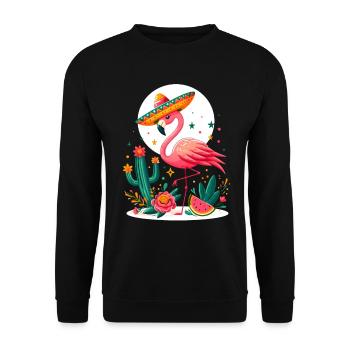 Cinco de Mayo Flamingo - Unisex Sweatshirt - black - Front - Alina (178cm) & Michal (187cm)