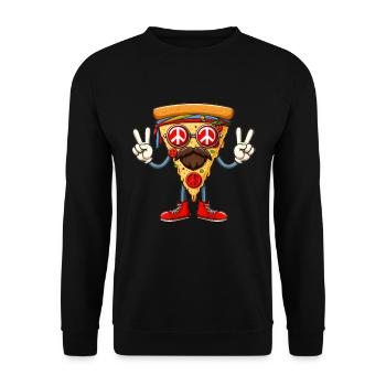 Pizza hippie avec signe de paix - Sweat-shirt Unisexe - noir - Devant - Alina (178cm) & Michal (187cm)