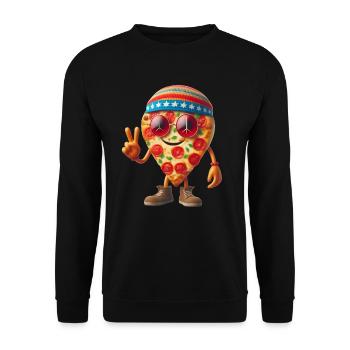 Pizza hippie avec signe de paix - Sweat-shirt Unisexe - noir - Devant - Alina (178cm) & Michal (187cm)
