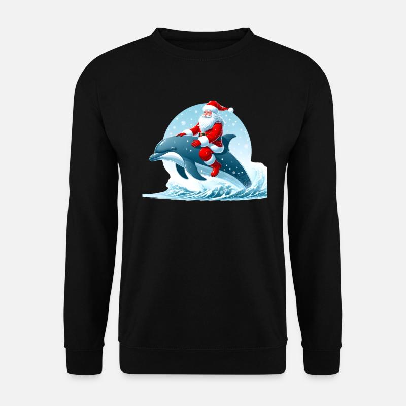 Père Noël dauphin - Sweat-shirt Unisexe - noir