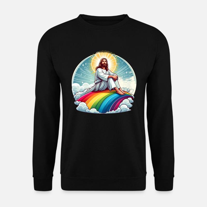 Jesus on rainbow - Unisex Sweatshirt - black