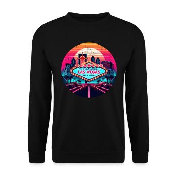Sunset over Las Vegas - Unisex Sweatshirt - black - Front - Alina (178cm) & Michal (187cm)