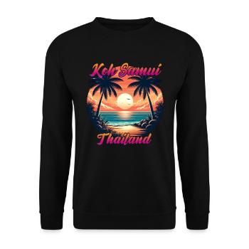 Sunset over Koh Samui - Unisex Sweatshirt - black - Front - Alina (178cm) & Michal (187cm)