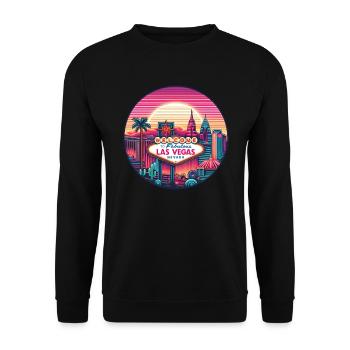 Las Vegas - Unisex Sweatshirt - black - Front - Alina (178cm) & Michal (187cm)