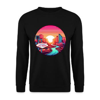 Sunset over Las Vegas - Unisex Sweatshirt - black - Front - Alina (178cm) & Michal (187cm)