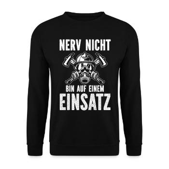 Firefighter Tshirt Firefighter Firefighter 112 - Unisex Sweatshirt - black - Front - Alina (178cm) & Michal (187cm)