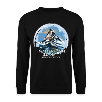 Matterhorn Zermatt Wallis Wandern Schweiz Andenken - Unisex Pullover - Schwarz - Vorne - Alina (178cm) & Michal (187cm)