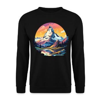 Matterhorn Wandern Zermatt Andenken Souvenir - Unisex Pullover - Schwarz - Vorne - Alina (178cm) & Michal (187cm)