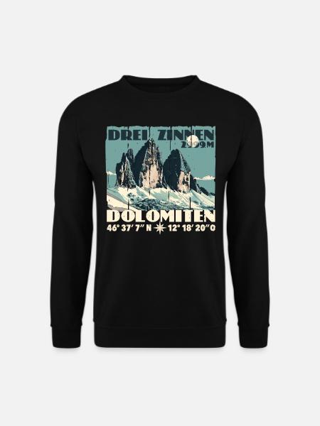 Drei Zinnen Dolomiten Souvenir Tre Cime Lavaredo - Unisex Pullover - Schwarz