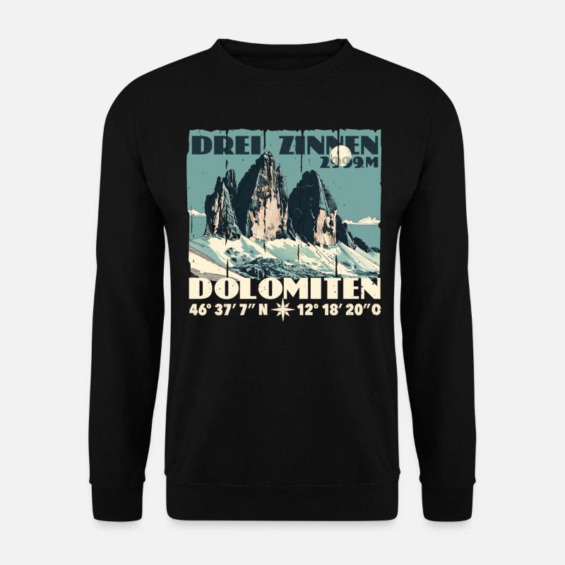 Trois Pics Dolomites Souvenir Tre Cime Lavaredo - Sweat-shirt Unisexe - noir