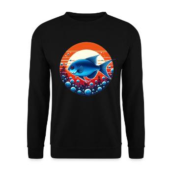 Poisson Tetra Emporer bleu - Sweat-shirt Unisexe - noir - Devant - Alina (178cm) & Michal (187cm)
