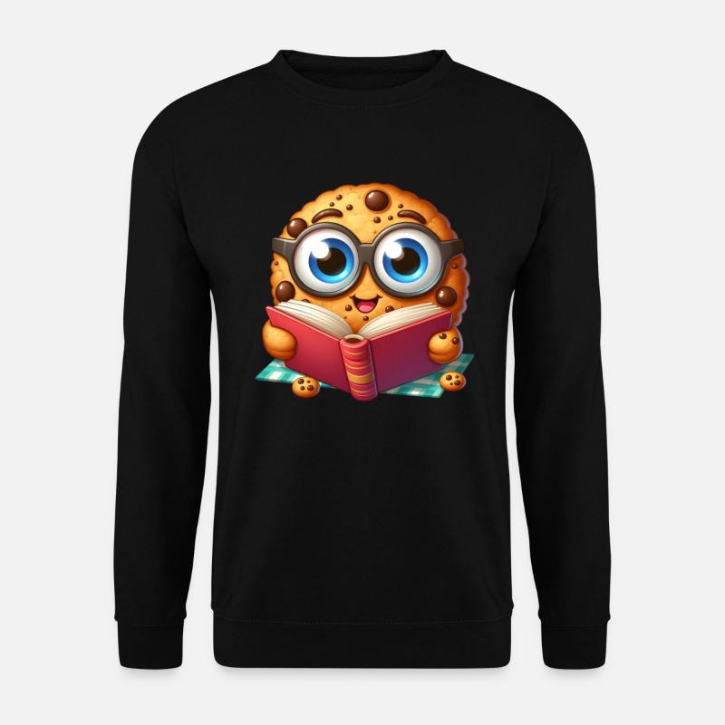 Cookie liest Buch - Unisex Pullover - Schwarz