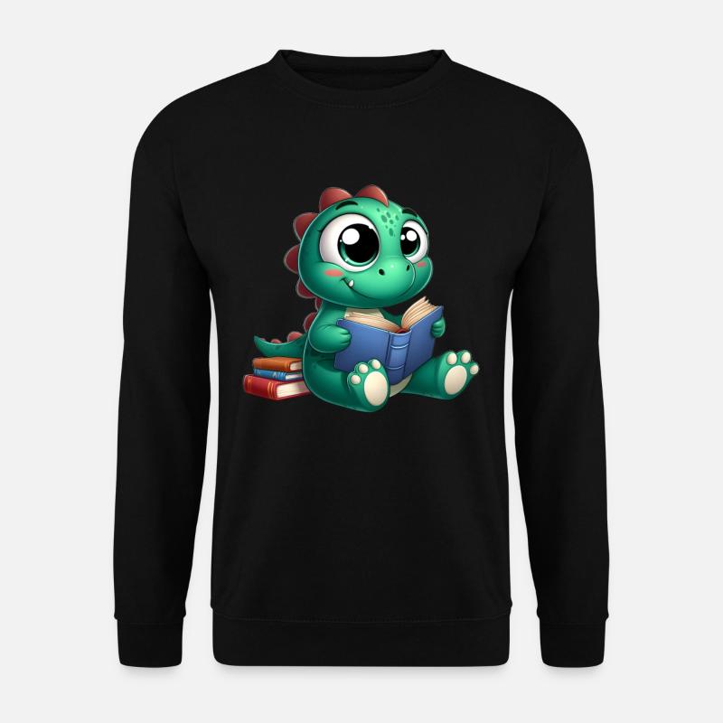 Dino reads a book - Unisex Sweatshirt - black