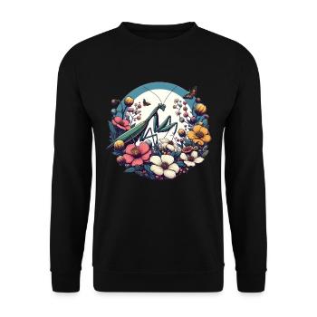 Gottesanbeterin - Unisex Pullover - Schwarz - Vorne - Alina (178cm) & Michal (187cm)