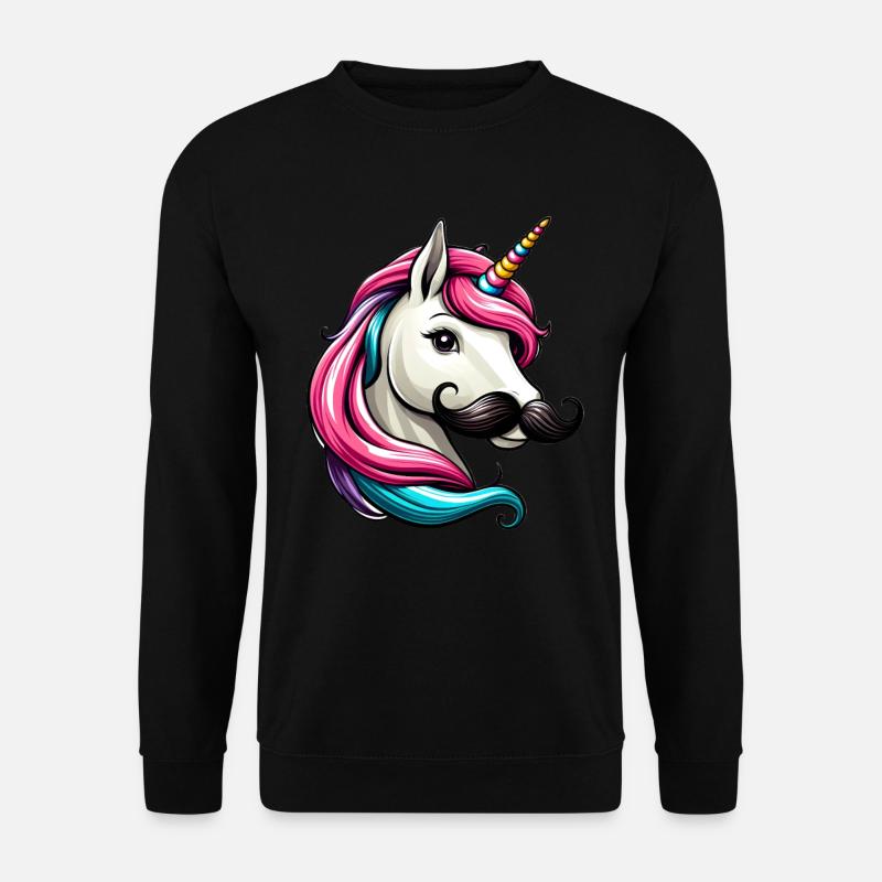 Licorne à moustache - Sweat-shirt Unisexe - noir