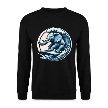 Surfing elephant - Unisex Sweatshirt - black - Front - Alina (178cm) & Michal (187cm)