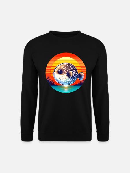 Puffer fish at sunset - Unisex Sweatshirt - black