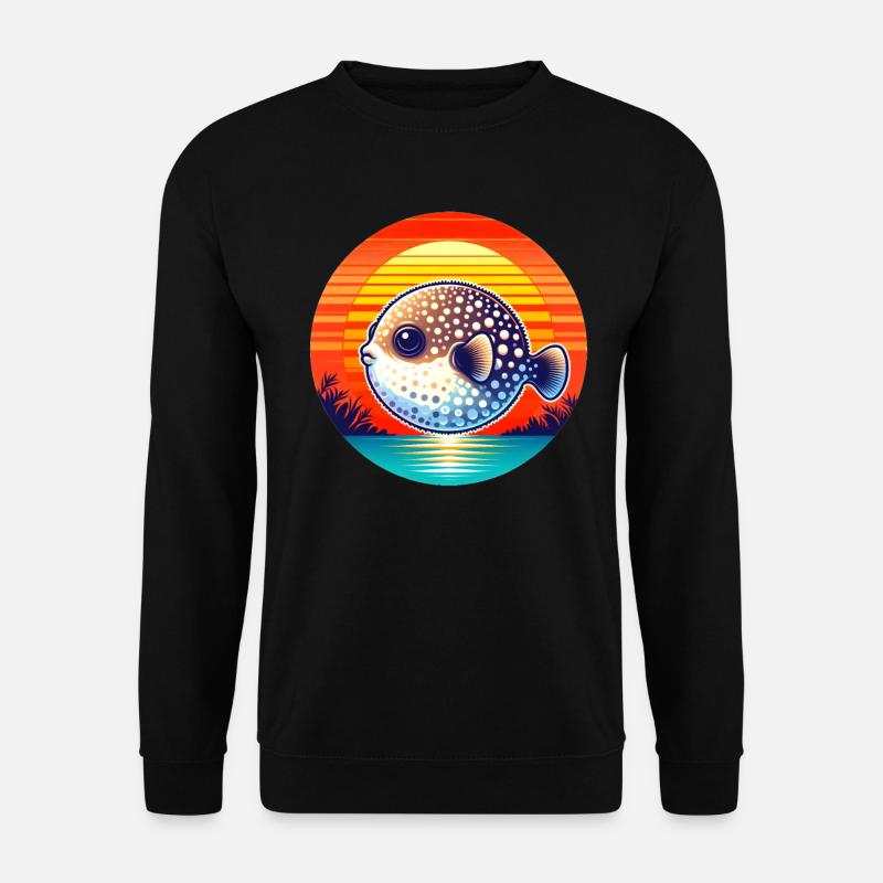Puffer fish at sunset - Unisex Sweatshirt - black