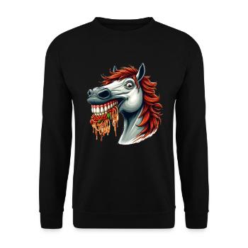 Pasta Lover Horse - Unisex Sweatshirt - black - Front - Alina (178cm) & Michal (187cm)