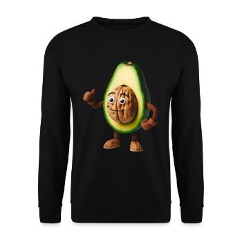Cute avocado with walnut kernel! - Unisex Sweatshirt - black - Front - Alina (178cm) & Michal (187cm)