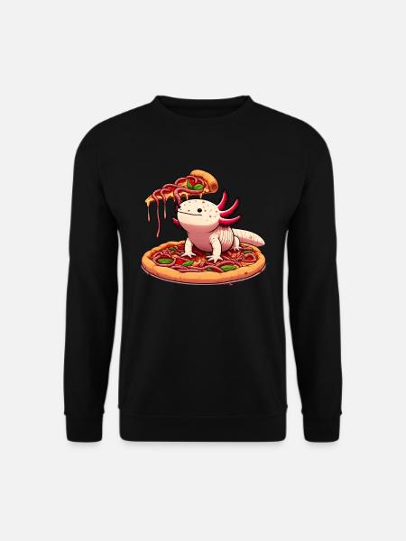 Pizza-Party für Axolotl - Unisex Pullover - Schwarz