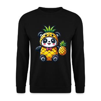 Panda en costume d’ananas - Sweat-shirt Unisexe - noir - Devant - Alina (178cm) & Michal (187cm)