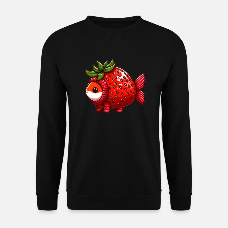 Fisch im Erdbeerkostüm - Unisex Pullover - Schwarz