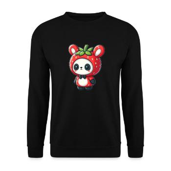 Panda en costume de fraise - Sweat-shirt Unisexe - noir - Devant - Alina (178cm) & Michal (187cm)