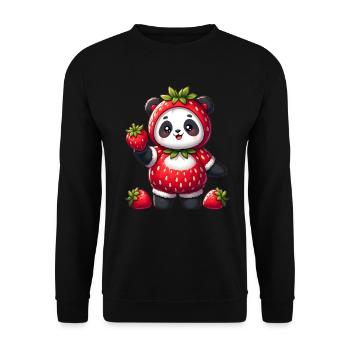 Panda en costume de fraise - Sweat-shirt Unisexe - noir - Devant - Alina (178cm) & Michal (187cm)