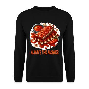 Délicieuses côtes levées au barbecue - Sweat-shirt Unisexe - noir - Devant - Alina (178cm) & Michal (187cm)