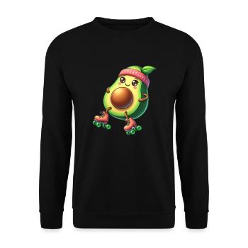 Avocado on roller skates - Unisex Sweatshirt - black - Front - Alina (178cm) & Michal (187cm)