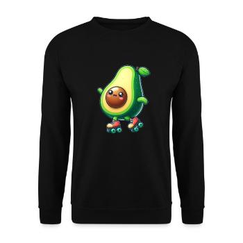 Avocado on roller skates - Unisex Sweatshirt - black - Front - Alina (178cm) & Michal (187cm)