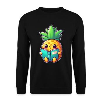Reading pineapple - Unisex Sweatshirt - black - Front - Alina (178cm) & Michal (187cm)