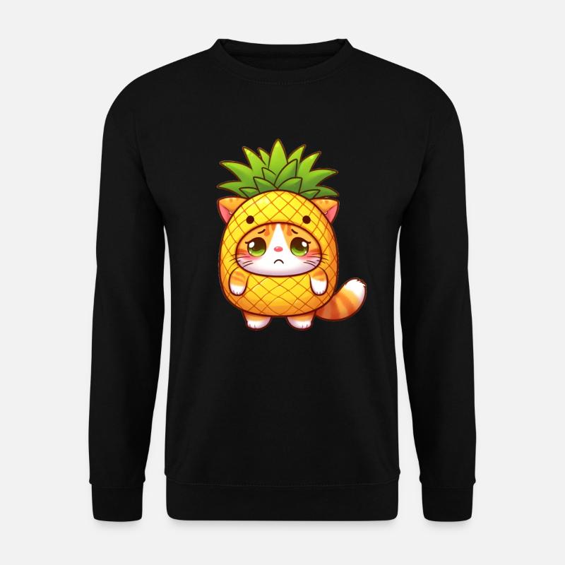 Cute Cat in Pineapple Costume - Unisex Sweatshirt - black