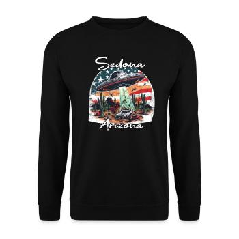 UFO over Sedona, Arizona - Unisex Sweatshirt - black - Front - Alina (178cm) & Michal (187cm)