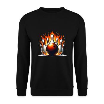 Fireball in bowling - Unisex Sweatshirt - black - Front - Alina (178cm) & Michal (187cm)