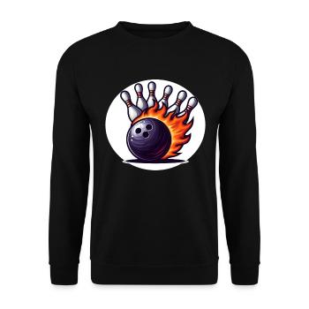 Brennende Bowlingkugel - Unisex Pullover - Schwarz - Vorne - Alina (178cm) & Michal (187cm)